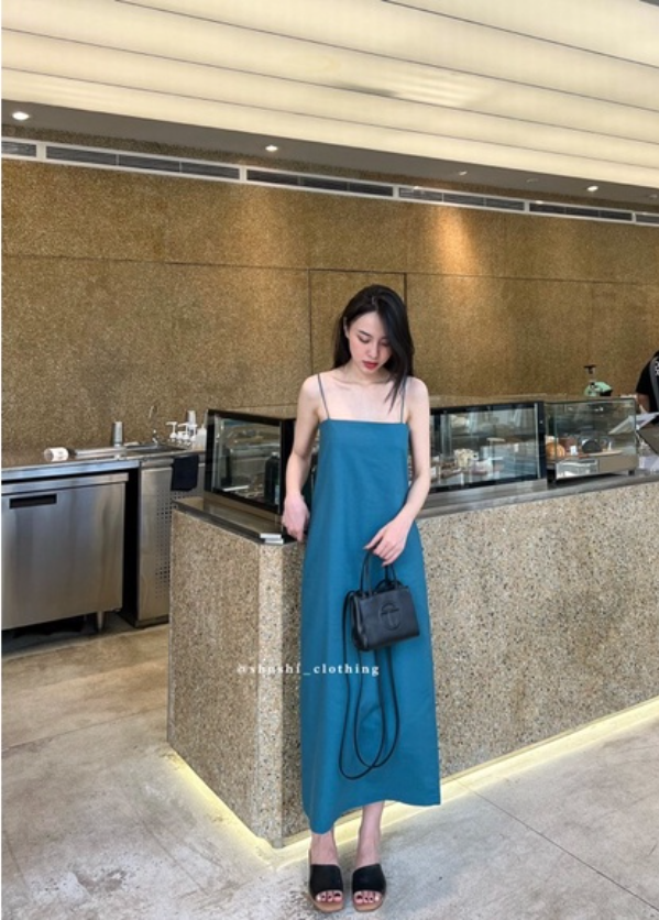 Basic Dress - Linen Basic Spaghetti straps Dress (official photo)