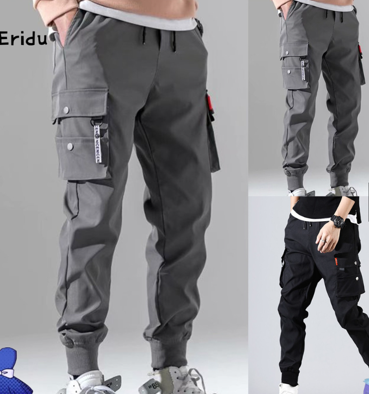 ERIN Men's Wear 2 Colors Men Pants Men Simple Beam Feet Cargo Pants Breathable for Daily Life